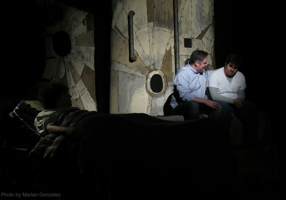 At the hospital, Fred (Peter Fluet) gives an emotional pep talk to his ailing son Alan (Travis Snyder-Eaton).